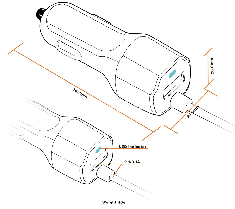 आकार का कार चार्जर car charger of size